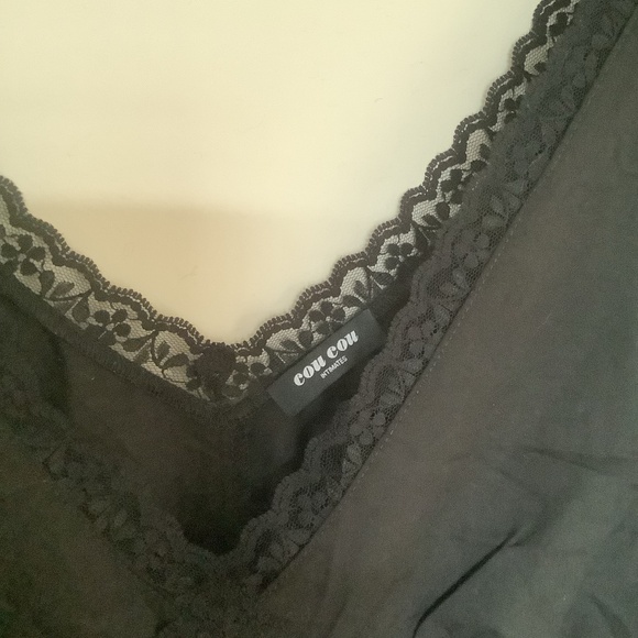 Cou Cou Intimates The Iris Slip Dress Black Cotton - Picture 5 of 5